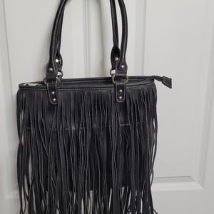 NWOT Blazin Roxx Black Fringe HOBO vintage fun